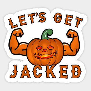 Let's Get Jacked Halloween Jack-o'-lantern Squats Sticker